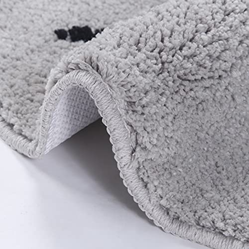 Easy Home Microfiber Doormat Creative Cartoon Cat Face Fug Soft Fluffy Bath Rugs, Non Slip Carpet Bathroom Home Living Room Mat,Machine Washableg Room Mat, Machine Washable Grey 24X24 Inch #TOP5