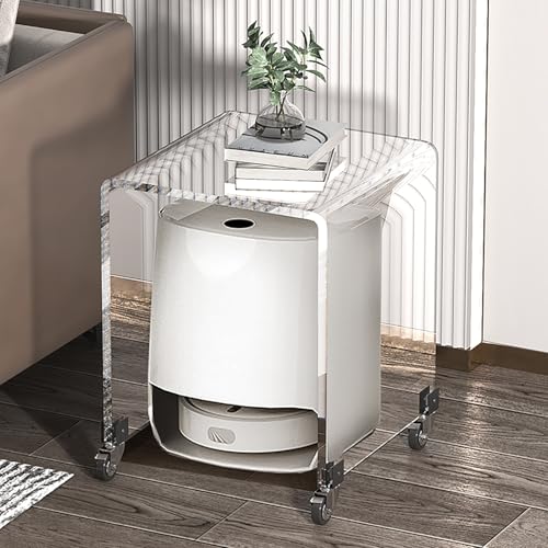 ksxnkhk Mueble acrílico para aspiradora, Estante de Almacenamiento para Robot Aspirador con Ruedas, Armario móvil, Estante Independiente, mesitas auxiliares para baño, Oficina en casa (50