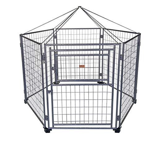 Neocraft My Pet Companion Outdoor Dog Kennel with Included Roof Weather Resistant Cover (5.5’), Waterproof Winter Welded Wire Pet House Shelter – Ideal for Any Dog Breed, Easy Assembly