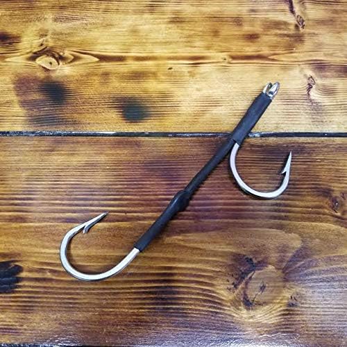 Lobo Lures Heavy Duty Double 180 Degree Southern Tuna Hook Set Cable Rigged Lures