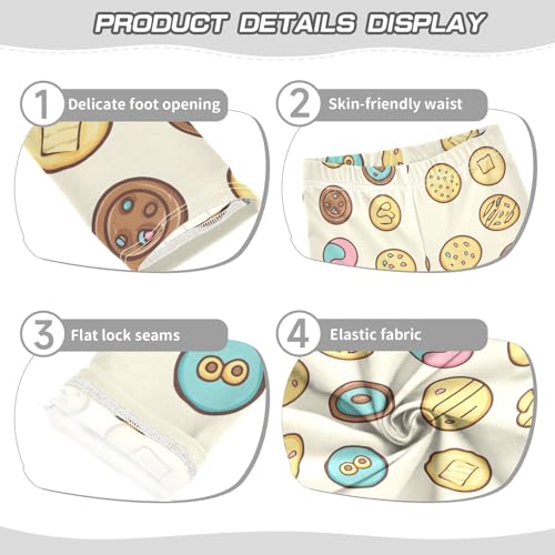 Colorful Cartoon Cookies Girls Casual Leggings for Kids Printed Long Pant Bottoms Stretch and Soft3