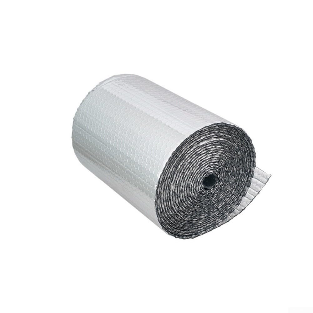 Pellicola isolante in alluminio, autoadesiva, isolamento termico, pellicola riflettente per tetti, pareti, tubi, argento, 40 cm x 5 m (0,4-10 metri)