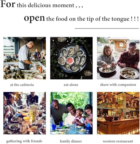 Kaqisen Austernmesser Oyster Knife Set Austernöffner Schnittfeste und Handschuhe für Muscheln Oder Hartkäse Geeignet Holzgriff Edelstahl (Rot, Medio/M)