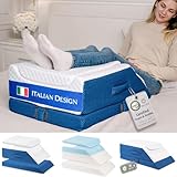 Ritalia Beinhochlagerungskissen Beine Memory Foam, 64x43x24cm | 3-Fach höhenverstellbar, atmungsaktiv, waschbarer Bezug | Entlastung bei Beinhochlagerung, Beinauflage