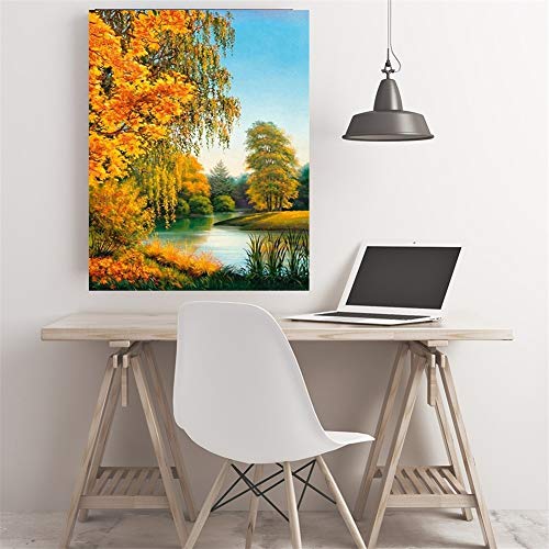 Peinture diamant forêt d'automne kit complet 5D grand format 80x100cm carré