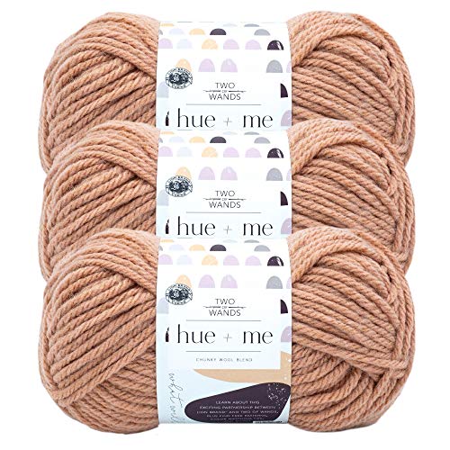 Image of Lion Brand Yarn, Hue + Me Chunky Yarn for Crocheting, Knitting, and Crafts, Bellini, 3 Pack