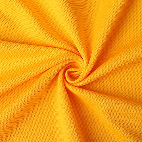 Jersey de béisbol amarillo liso, camiseta casual con mangas cortas y botones miniatura 7