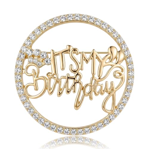 Broche circular con diamantes de imitación para mujer ideal para vestidos de fiesta