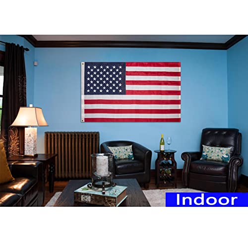 American Flags For Outside 4X6 Outdoor Heavy Duty,Embroidered Us Flags Made In Usa High Wind 150D Polyester Brass Grommets Fade Resistant Usa Flag Waterproof #TOP5
