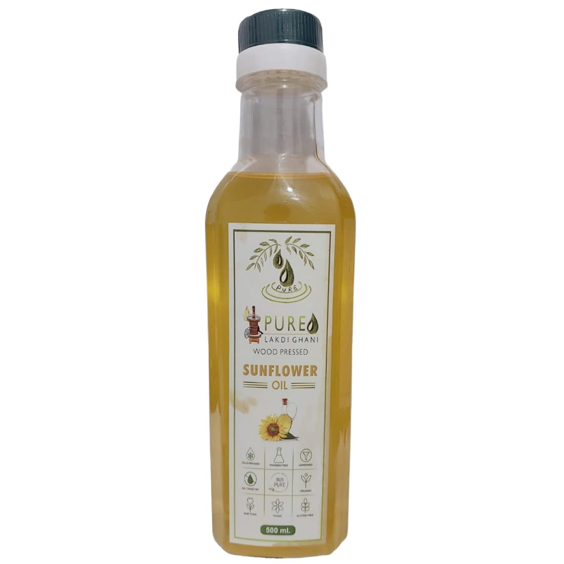 Pure Lakdi Ghaani Organic Sunflower Oil 500 ML | Sunflower Oil for Cooking | High in Antioxidants, Delicious & Healthy Sunflower Cooking Oil (B0BZQ3YBPB) Amazon Price History, Amazon Price Tracker