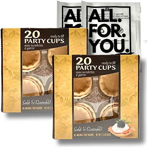 Sable and Rosenfeld Party Cups (2 pack) with 2 ALL.FOR.YOU. Branded Resealable Bags