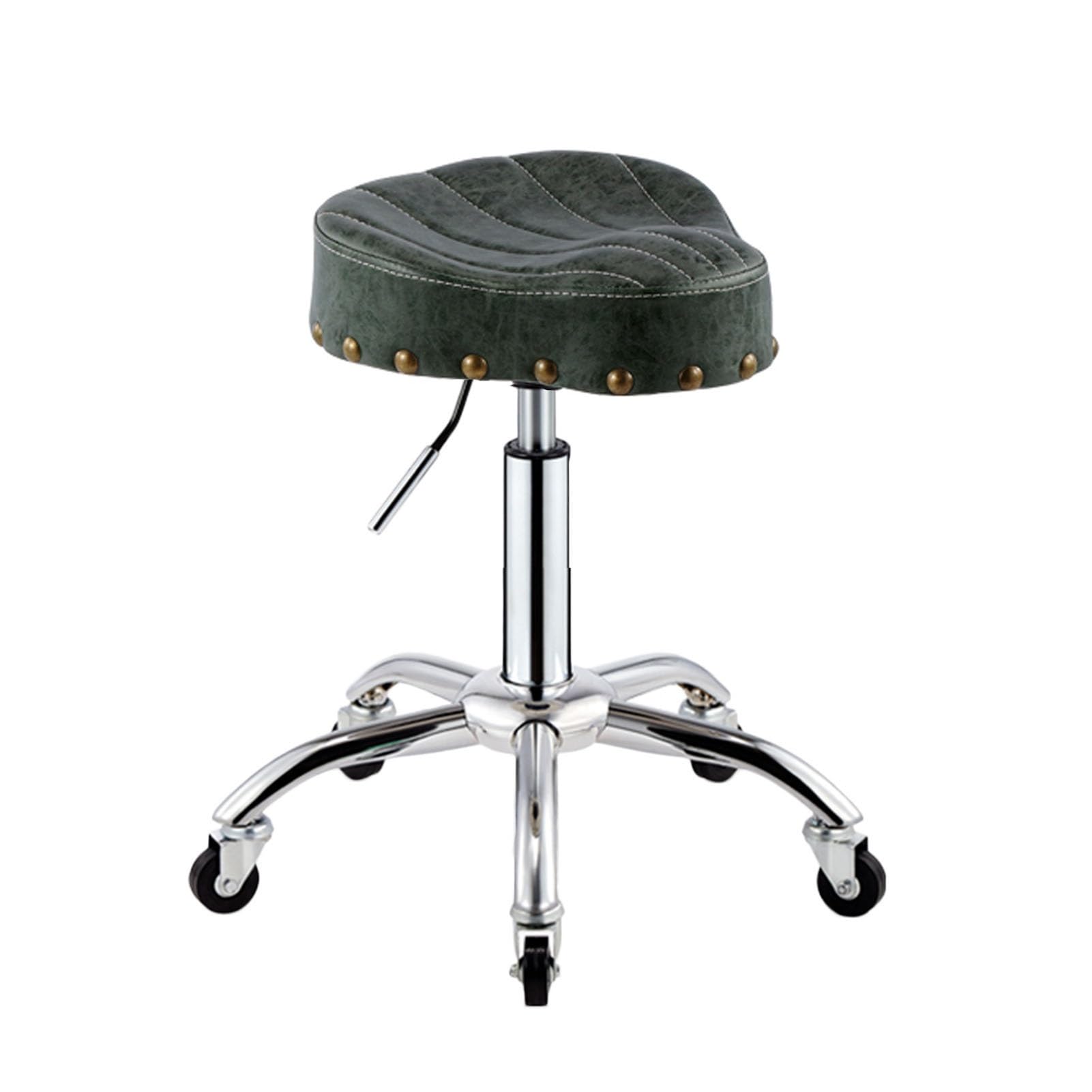 Taburete de Silla de Montar ergonómico Taburete de Silla de Montar con Ruedas Taburete hidráulico Ajustable con Ruedas Adecuado para oficinas Estudios (Color: Verde)