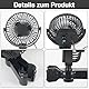 Grow Ventilator mit Clip, Oszillierender Ventilator, USB Grow Tent Fan, EC-Motor Lüfter mit Stufenlos Einstellbare Geschwindigkeiten und 1.8m Kabel, Umluftventilator für Growzelt & Growbox
