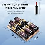 Antarctic Star 15 Inch Wine Cooler Refrigerator,28 Bottles Built-in Dual Zone Freestanding Fridge with Stainless Steel Double-Layer Tempered Glass Door - Image 5