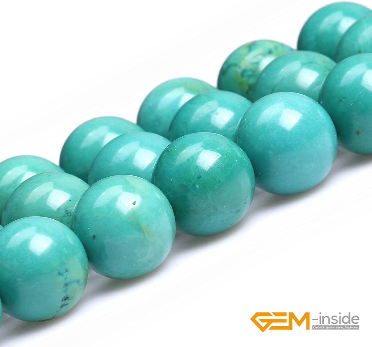 GEM-Inside 16mm Natural Old Turquoise Dyed Gemstone Loose Beads Energy Power Round Beads for Jewelry Making 15 Inches