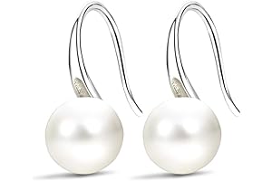 Fashion Silver Pearl Earrings for Women 8-8.5mm