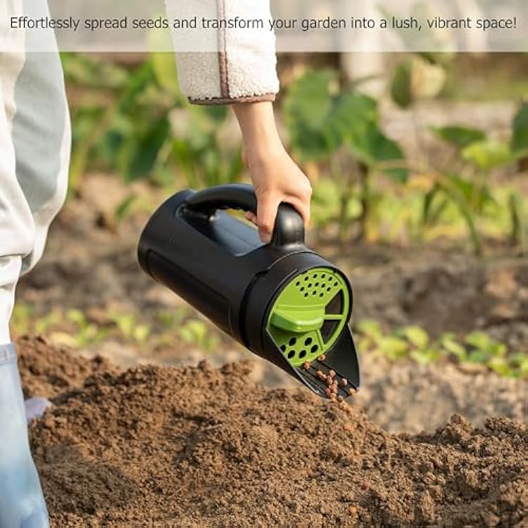 Gardenised Handheld Seed Spreader Versatile Lawn & Garden Tool Adjustable Shaker for Fertilizer Grass Seed Salt Ice Melt Deicer Growth Enhancer & Fish Feed Ideal for Landscaping Sports Fields & Yard