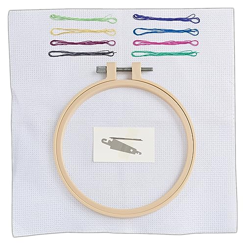 Simply Make Cross Stitch Kit, Coral Reef Turtle Design for Kids & Adults, Including Hoop, Embroidery Thread - Image 2