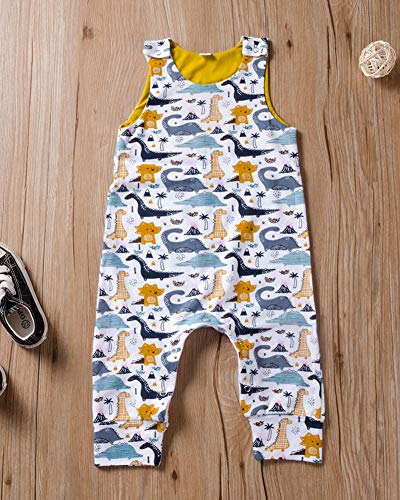 Macacão infantil para bebês meninos e meninas sem mangas Roupas de verão
