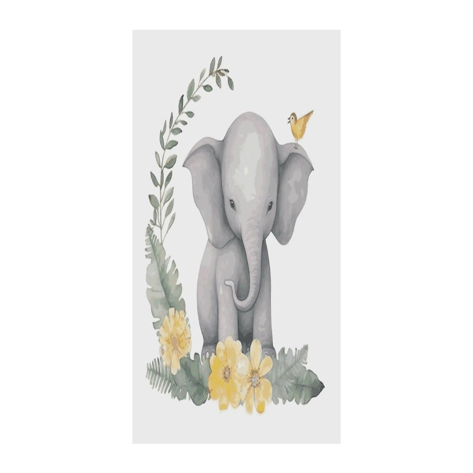 Fekiloot Style Elephant With Wreath Door Curtain Room Divider Curtains