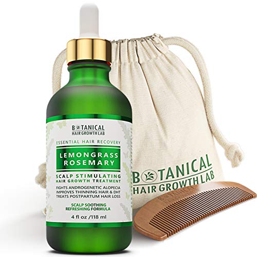 Anti Hair Loss Scalp Treatment Alopecia Postpartum DHT Blocker Lemongrass - Rosemary Hair Growth Botanical Pre-shampoo Organic Hair Growth Oil For Hair Thinning Prevention 4 Fl Oz