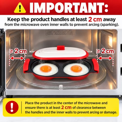 AHJ 2-in-1 Microwave Egg Cooker & Grill Pan Set, Nonstick, with Lid - image 8