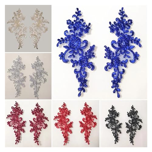Patch en tissu brodé dentelle 3D couture décoration textile robe de bal