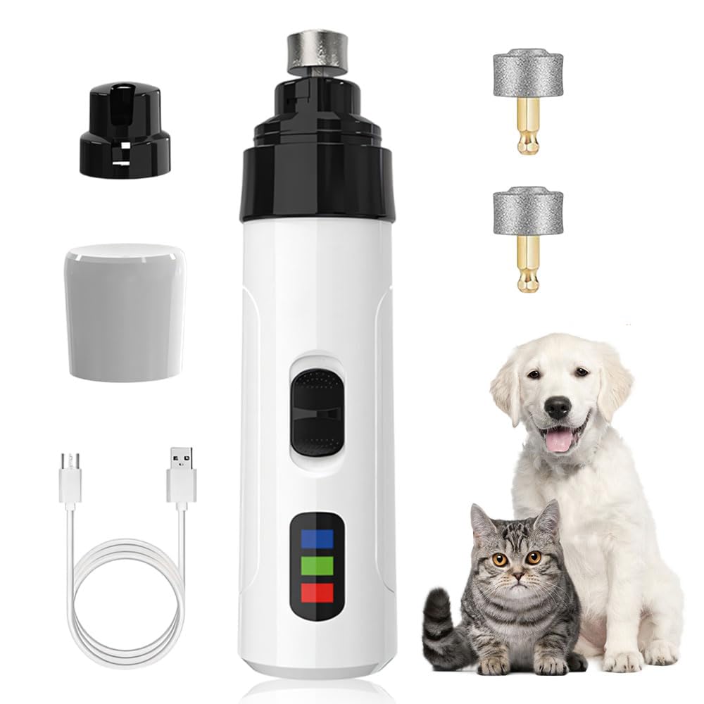 Silent Groom Pro Nail Grinder, 2025 New Dog Nail Trimmer, USB Rechargeable Pet Nail Grinder, Dog Nail Trimmers, Pet Paws Grooming Smoothing Tool (1Set
