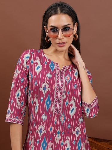 Image of Vishudh Women's Kurta | Regular Fit | Trendy Ethnic Top for Everyday Comfort