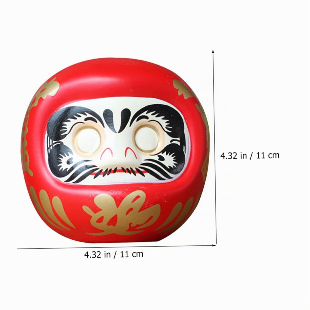 Salvadanaio Giapponese Daruma in Ceramica Rosso da Tavolo