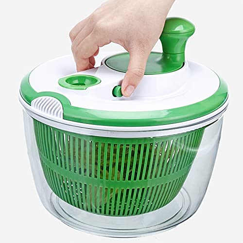 Hedtec Dryer 5L Salad Spinner Bpa Free-Manual Lettuce Dryer And Vegetable Washer Draining With Quick Dry, With Ease, Including Clear Plastic Bowl And Colander Basket Kitchen #TOP4