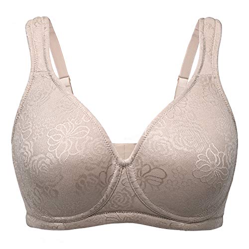 Wingslove Women's Comfort Minimizer Bra Wirefree Non Padded Seamless Full Coverage Bra Plus