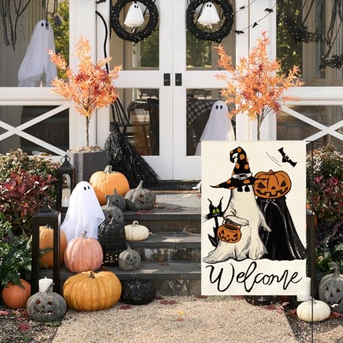 Drapeau de jardin Halloween double face avec motif Jack O Lantern - 3