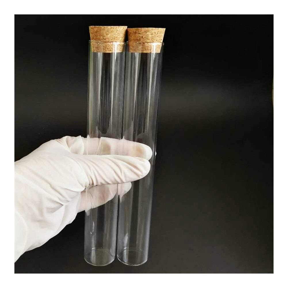 PYouo-Grandi provette, 12pcs / Lot di Vetro Trasparente della Parte Inferiore Piana provette, 30x200mm, con Tappo di Sughero, for Vetreria da Laboratorio, Materiali di Alta qualità