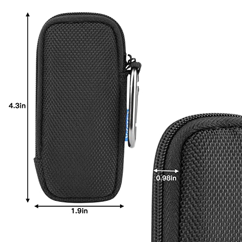 Xxerciz Heart Monitor Case for AliveCor Kardiamobile Personal EKG/Kardia Mobile 6L EKG Device, Protective Travel Case Nylon Storage Bag Cover with Soft Liner and Carabiner Clip, Black