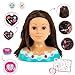 Theo Klein Mia 5201 Makeup and Hairdressing Bust with Heart with Cosmetics and Hair Accessories, Washable and Combed, Toy for Children from 3 Years