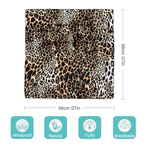 Leopard Skin Print Women's Headband Printed Breathable Lightweight Scarf Square Scarf2