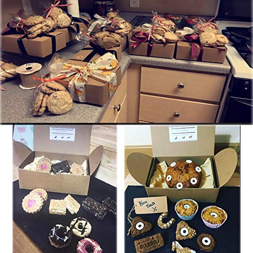 Chilly Treat Gift Boxes, Set of 10 Bakery Boxes Decorative Cupcake Cookies Chocolate Boxes, 37 Stickers Included
