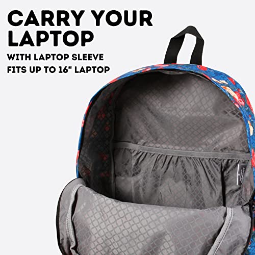 Image of J World Oz Middle School Backpack for Girls & Women. Cute Kids Laptop Bookbag, Vintage Rose