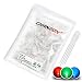 Chanzon 100 pcs 5mm RGB LED Diode Lights Tricolor (Diffused Round Multicolor Red Green Blue 4 pin Common Anode DC 20mA/Color) Lighting Bulb Lamps Electronics Components Light Emitting Diodes