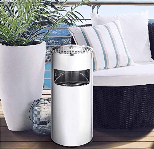 Cendrier Sur Pied Pour L'extérieur, Avec Poubelle, Seau Intérieur, 30 L, 25 X 61 Cm, Noir