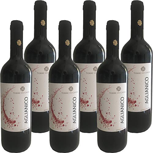 Aglianico del Beneventano IGP | Torre dei Chiusi | Confezione da 6 Bottiglie da 75 Cl | Vino Rosso Italiano | Campania