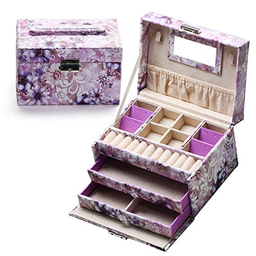 Preisvergleich Produktbild ReedG Schmuckpräsentationsset Box für Frauen Mehrschichtige große Kapazitäts-Schmuck-Kasten PU-Leder Schmuckschatulle Langlebige Haushalt Schmuck-Box Schmuck Organisator-Aufbewahrungsbehälter