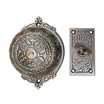 Akatva Vintage Twist Bell with Key Plate Victorian Home Twist Bell, Mechanical Doorbell for Home Brass Twist Calling Bell Finish and Durable Build Beautiful Design - Oil Rubbed Bronze Finish