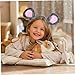 Cunlvyyds Mouse Ears Headband 11x8 Inch Fabric Mouse Headband Cute & Adorable Ears Decorative Grey Color Rat for Cosplay, Theme Park, Gifts for Boys & Girls