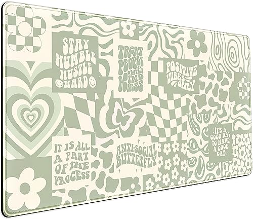 Grand tapis de souris rétro chic en tissu doux pour ordinateur et setup gamer
