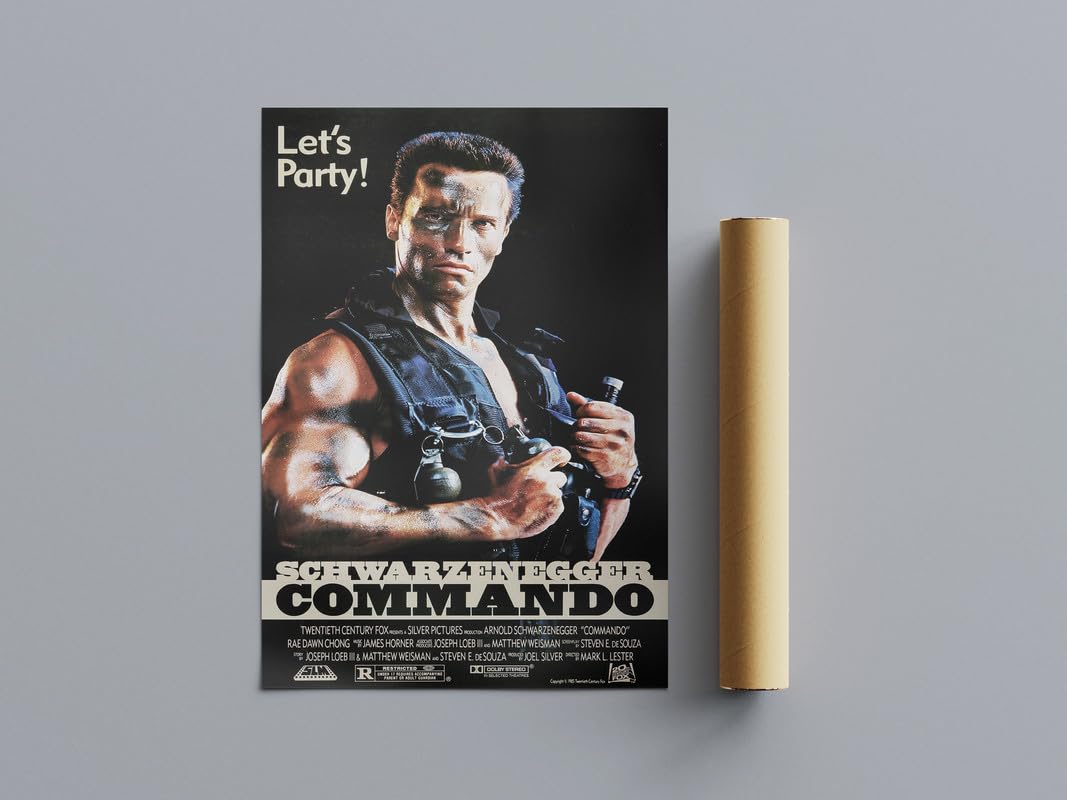 Pixie Posters Multi Colour 80S Classic Movie Posters Commando Wall Art (A2 Size 42Cmx59.4cm)