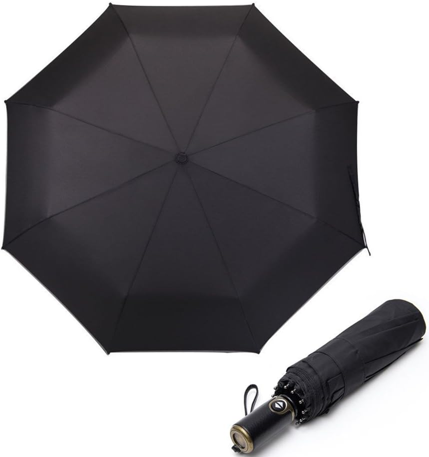 Umbrella,Windproof Travel Umbrella Compact Mini Lightweight Umbrella Portable Folding Golf Umbrella (Black)