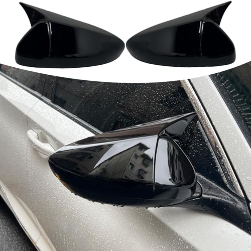 Side Mirror Cover,For 10TH 11TH Honda Accord 2018 2019 2020 2021 2022 2023 2024 2025, Bright Black Side Rear Mirror Covers Body Kit Accessories for Cars(Designed for models Without turn signals)