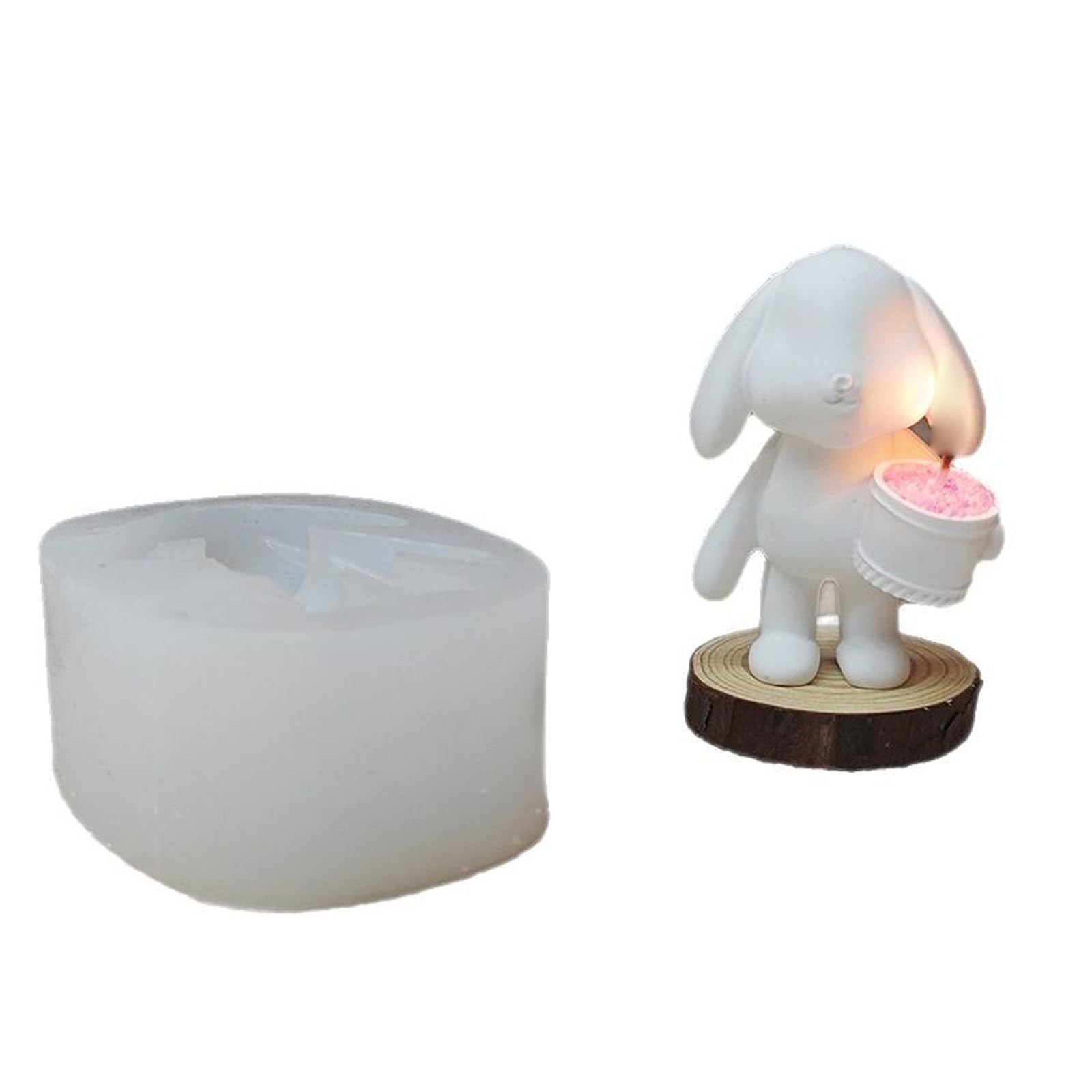 Kangnice Recyclable Lagomorph Sculpture Elastomer Cast Artistic Jar Bucket Plan for Rosin Forming Home Deck Gift Lagomorph Rosin Art Craft Cast